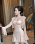 Women Sexy Short Sleeveless Dress With Shrugs